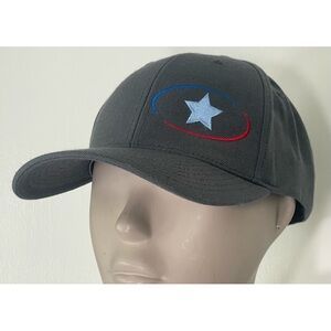 Grey Embroidered Star Snapback Hat